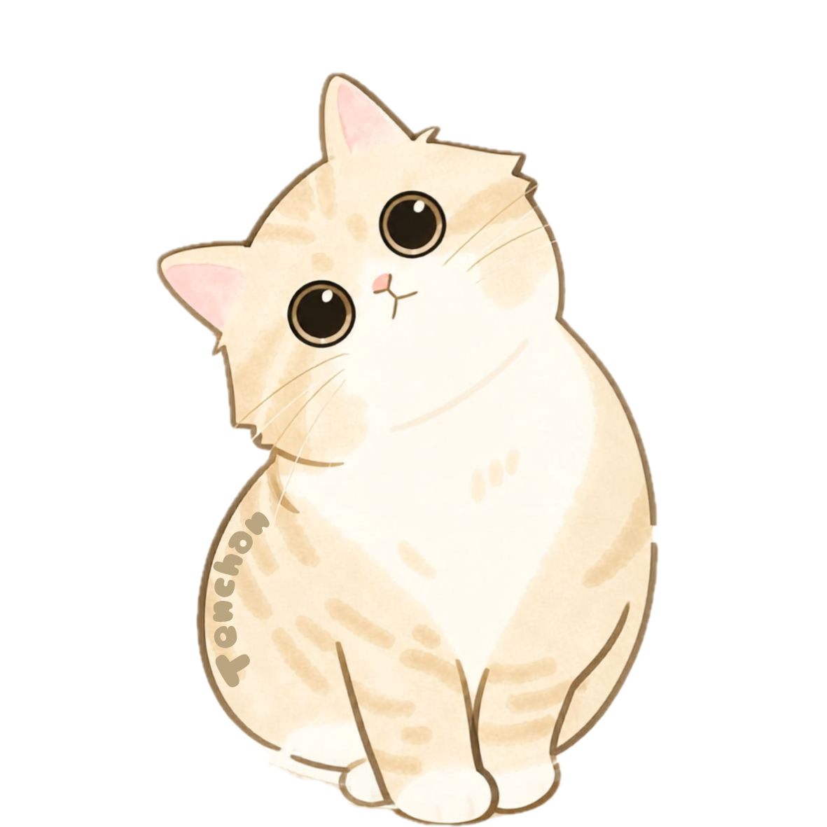 首をかしげるクリーム色のてんちゃん